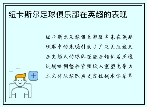 纽卡斯尔足球俱乐部在英超的表现